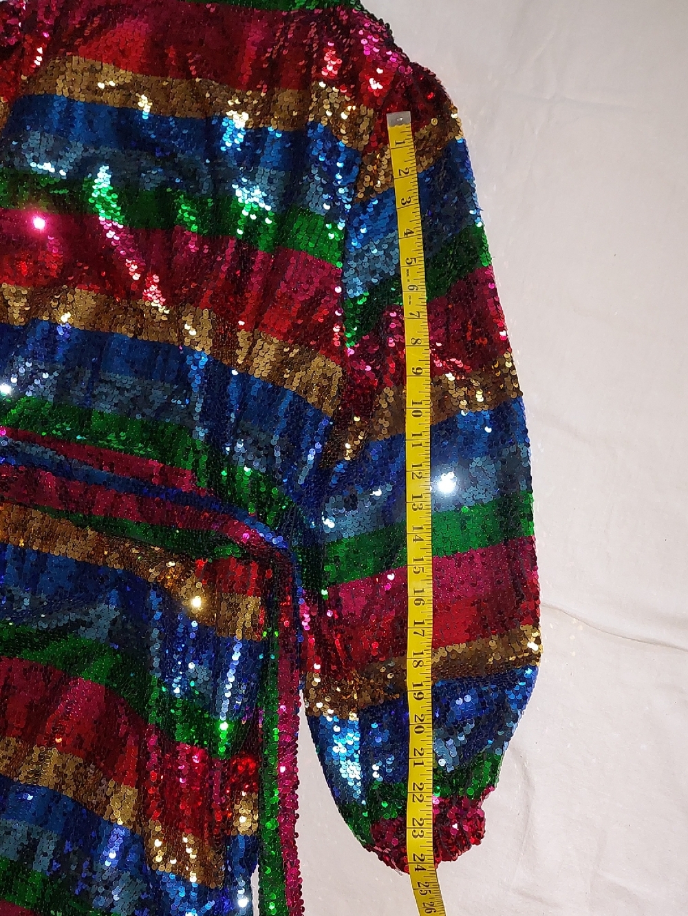 NWT Buddy Love Adeline Rainbow Stripe Sequin Mini Wrap Dress Sz XL - Picture 13 of 16